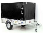 Anhänger mit Plane 125x250cm 750kg | Typ U4 | Hochplane 140 cm Profi | Schwarz-Neu