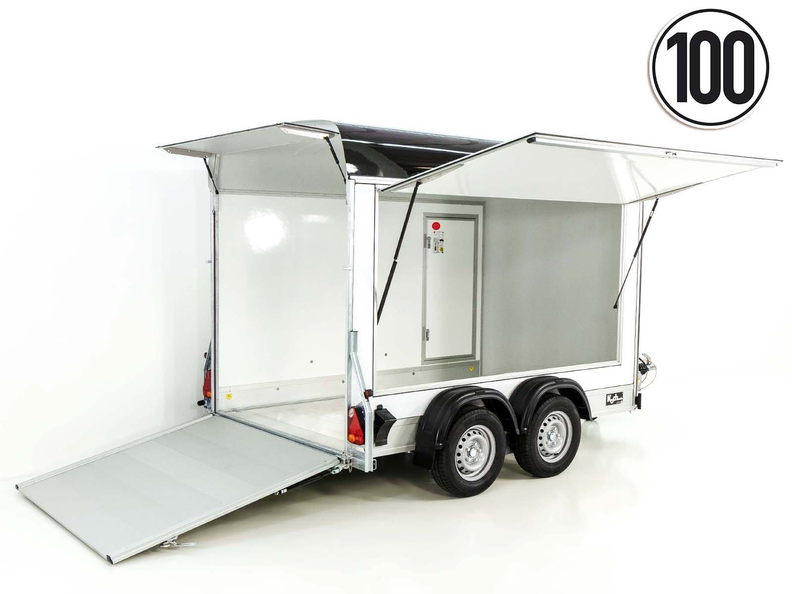 4-verk-12.jpg Debon Kofferanhänger C500 Sandwich 164x300cm H:200cm 2,0t | Alu | Polybug | Tür | Schwarz-Neu – Bild 1