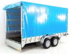 Anhänger mit Plane 185x400cm 2600kg | Typ 10.26 | Hochplane 200cm – Hellblau-Neu – Bild 4