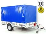 Anhänger mit Plane 150x300cm 1300kg | Typ 7.13 | Hochplane 160cm – Blau-Neu