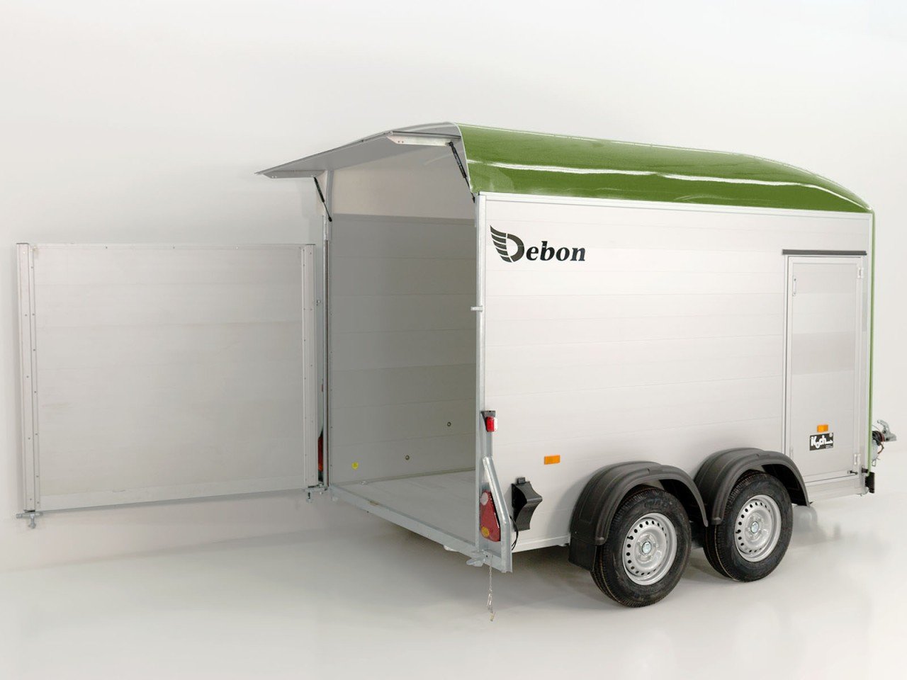 98.jpg Debon Kofferanhänger C500 164x300cm H:200cm 2,0t|Alu|Polybug|Tür|olivgrün-Neu – Bild 1