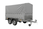 2-Achs Pkw-Anhänger UNITRAILER GARDEN TRAILER 264/2 KIPP mit Stützrad, Bordwandaufsatz, H-800 Rahmen und grauer Plane – Bild 4