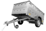 Anhänger kippbar Garden Trailer 201 KIPP mit zusätzlichen Bordwänden, Stützrad und Flachplane-Neu