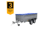Anhänger mit zwei Achsen Garden Trailer 264/2 KIPP inkl. zusätzliche Bordwände und Flachplane-Neu – Bild 3