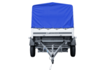 Auto Anhänger 230×125 Garden Trailer 230 KIPP Unitrailer 750 kg mit Stützrad, blauer Hochplane und Hochspriegel – Bild 6