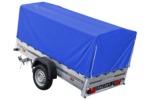 Auto Anhänger 230×125 Garden Trailer 230 KIPP Unitrailer 750 kg mit Stützrad, blauer Hochplane und Hochspriegel – Bild 5