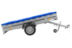 Einachsanhänger 264×150 UNITRAILER GARDEN 265 KIPP mit einem Flachplanenträger und blauer Plane – Bild 6