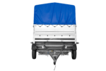 Einachsanhänger 264×150 UNITRAILER GARDEN 265 KIPP mit zusätzlichen Bordwänden, H-800-Hochspriegel und blauer Plane – Bild 4