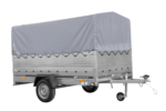 Einachsanhänger 264×150 UNITRAILER GARDEN 265 KIPP mit zusätzlichen Bordwänden, H-800-Rahmen und grauer Plane – Bild 2