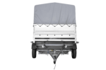 Einachsanhänger 264×150 UNITRAILER GARDEN 265 KIPP mit zusätzlichen Bordwänden, H-800-Rahmen und grauer Plane – Bild 4