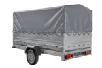 Einachsanhänger 264×150 UNITRAILER GARDEN 265 KIPP mit zusätzlichen Bordwänden, H-800-Rahmen und grauer Plane – Bild 5