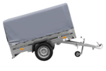 Einachsanhänger auf Federn 200×125 UNITRAILER GARDEN 201/R KIPP mit H-800-Rahmen und grauer Plane – Bild 6