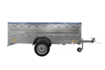 Großer Anhänger 750 kg Garden Trailer 264 KIPP mit Bordwandaufsatz [zusätzliche 40 cm], Stützrad und blauer Flachplane-Neu – Bild 4