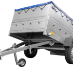 Kfz Anhänger 750 kg Garden Trailer 201 KIPP mit zusätzlichen Bordwänden, Stützrad und blauer Flachplane-Neu