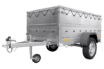 Kippbarer Pkw Anhänger Garden Trailer 200 KIPP mit zusätzlichen Bordwänden, Stützrad und Flachplane-Neu – Bild 5
