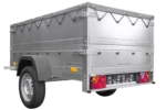 Kippbarer Pkw Anhänger Garden Trailer 200 KIPP mit zusätzlichen Bordwänden, Stützrad und Flachplane-Neu – Bild 7
