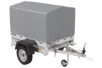 Kipper Anhänger 750 kg Garden Trailer 150 KIPP 150×106 cm [mit Hochplane, Hochspriegel und Stützrad]-Neu