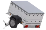 Neu Anhänger Garden Trailer 150 KIPP mit zusätzlichen Bordwänden, Stützrad und Flachplane-Neu – Bild 4