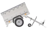 Neu Anhänger Garden Trailer 150 KIPP mit zusätzlichen Bordwänden, Stützrad und Flachplane-Neu