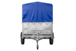 PKW-Anhänger 230×125 UNITRAILER GARDEN 230 FD mit BIS-Bordwänden, H-800-Gestell und blauer Plane – Bild 4