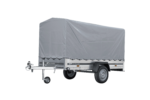 PKW-Anhänger auf Federn 264×125 UNITRAILER GARDEN 264/R KIPP mit H-1100-Rahmen und grauer Plane