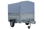 Pkw Anhänger 750 kg ungebremst Garden Trailer 201 KIPP mit zusätzlichen Bordwänden, Stützrad, Hochplane und Hochspriegel-Neu – Bild 4