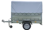 Pkw Anhänger 750 kg ungebremst Garden Trailer 201 KIPP mit zusätzlichen Bordwänden, Stützrad, Hochplane und Hochspriegel-Neu – Bild 6