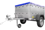 Pkw Anhänger Neu Garden Trailer 150 KIPP mit zusätzlichen Bordwänden, Stützrad und blauer Flachplane-Neu – Bild 7