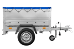 Pkw Anhänger Neu GARDEN TRAILER 150 KIPP mit zusätzlichen Bordwänden, Stützrad und blauer Flachplane – Bild 7