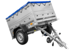 Pkw Anhänger Neu GARDEN TRAILER 150 KIPP mit zusätzlichen Bordwänden, Stützrad und blauer Flachplane