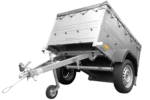 Pkw Anhänger Neu Garden Trailer 150 KIPP mit zusätzlichen Bordwänden, Stützrad und grauer Flachplane-Neu