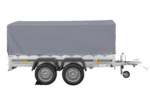 Zweiachsanhänger 264×150 UNITRAILER GARDEN 265/2 KIPP mit H-800 Rahmen und grauer Plane – Bild 3