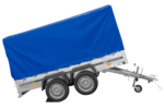 Zweiachsanhänger 264×150 UNITRAILER GARDEN 265/2 KIPP mit Rahmen H-1100 und blauer Plane – Bild 3