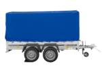 Zweiachsanhänger 264×150 UNITRAILER GARDEN 265/2 KIPP mit Rahmen H-1100 und blauer Plane – Bild 6